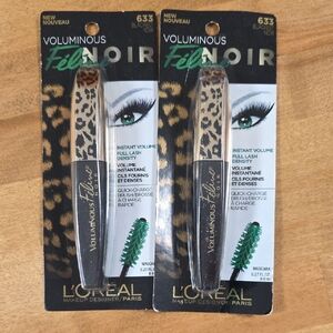 L'Oreal Voluminous Feline Noir Mascara In 633 BLACKEST LOT OF 2